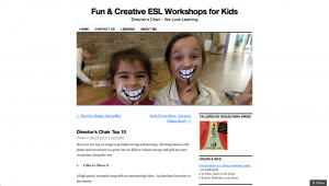 From Fun & Creative ESL workshops for kids by Caroline Leahy Director’s Chair Top 10